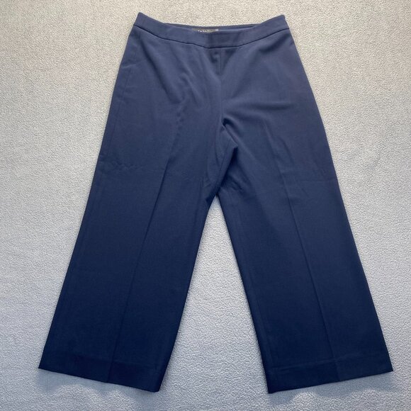 Tahari Arthur S.Levine Women's Wide Leg Crop Pants Size‎ 10,Blue - Picture 1 of 9